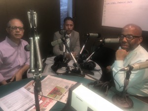 Tony Lee (left), Gary Griffith (center) and Dale Enoch (right) after this morning's interview on the i95 Morning Show 